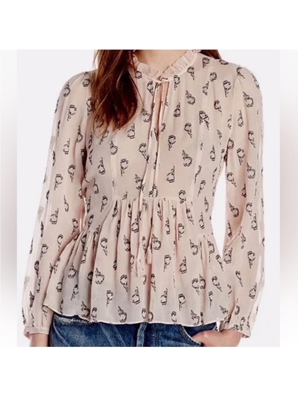 Rebecca Taylor Silk Tulip-Print Blouse